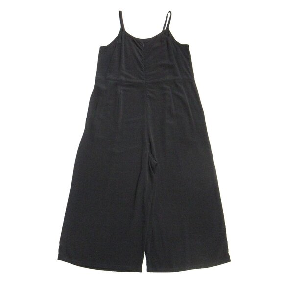 NWT Eileen Fisher Cami Jumpsuit in Black Viscose Crepe Camisole Tank Jumper L - Picture 6 of 6